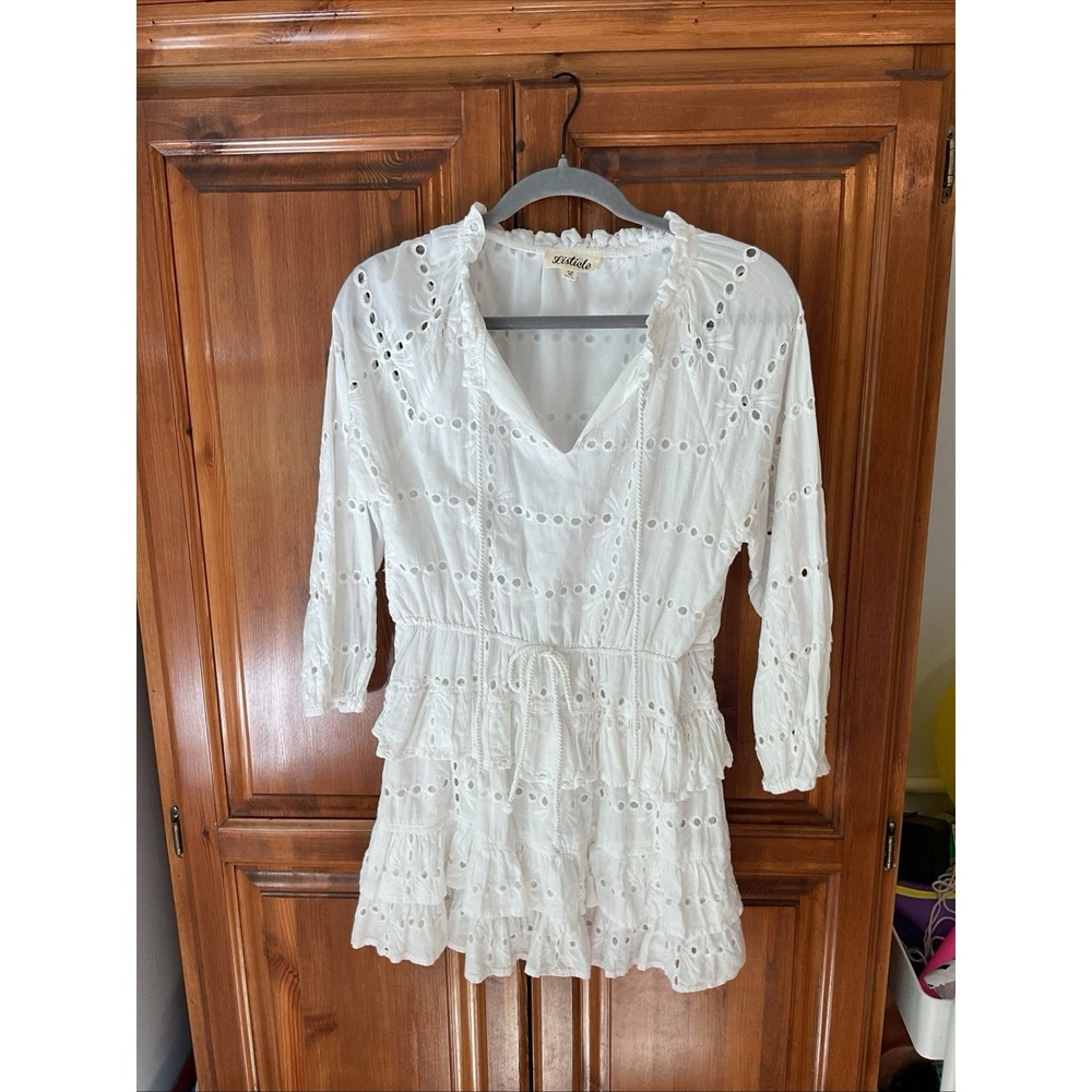 Listicle Womens L White Eyelet Mini